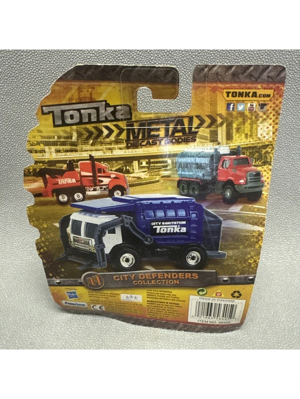 Tonka Metal Garbage Truck Carrier City Defenders 1:64 Green 2014 Diecast